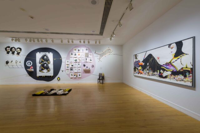 Jen Ray, installation view of Surrounded by Wolves