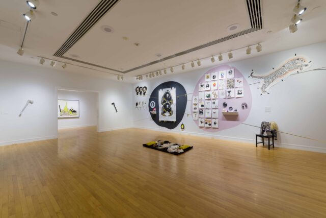 Jen Ray, installation view of Surrounded by Wolves