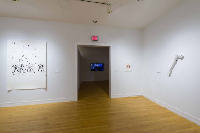 Jen Ray, installation view of Surrounded by Wolves