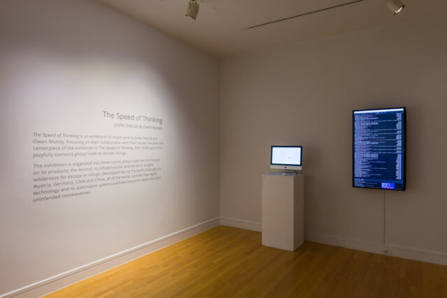 Installation view of Speed of Thinking, Van Every Smith Galleries, Davidson College