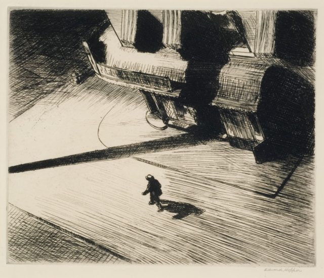 Edward Hopper, Night Shadows, etching