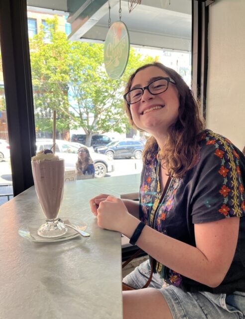 Image of Gaby Sanclimenti with an icecream sunday