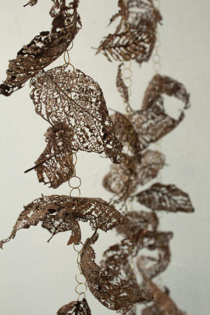 Alana Wilson '24 close up of leaf sculpture