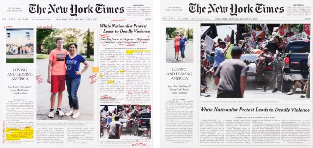 altered NY Times page by Alexandra Bell